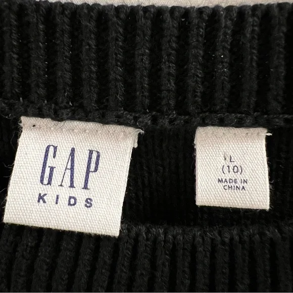 GAP KIDS DRESS, Size L / 10, Black Long Sleeve Cable Knit Sweater Dress. - Picture 12 of 13